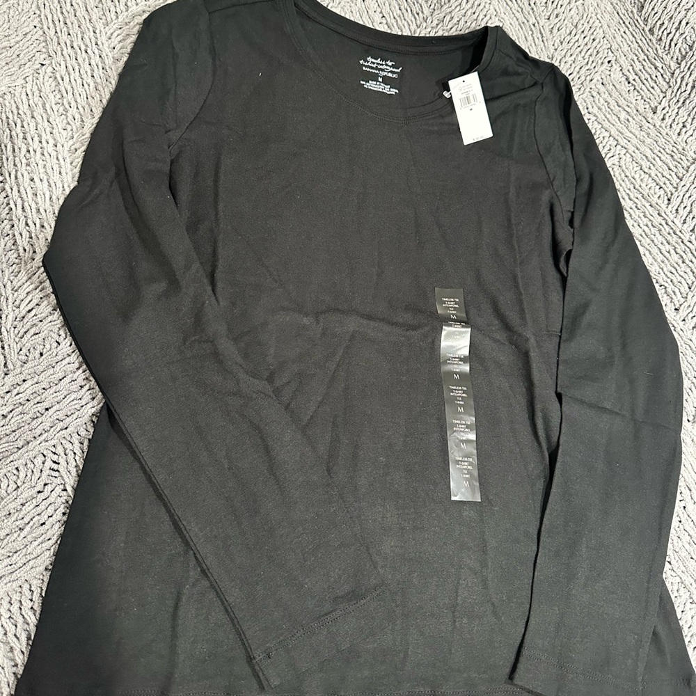 Black Banana Republic Women's Long Sleeve Timeless Shirt Intemporal New with tag